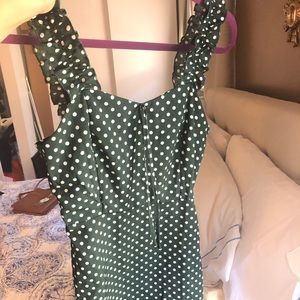Dark Green polka dot dress from Shein